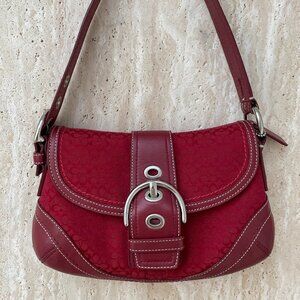 Coach Mini Soho Shoulder Bag in Cherry Red Monogram